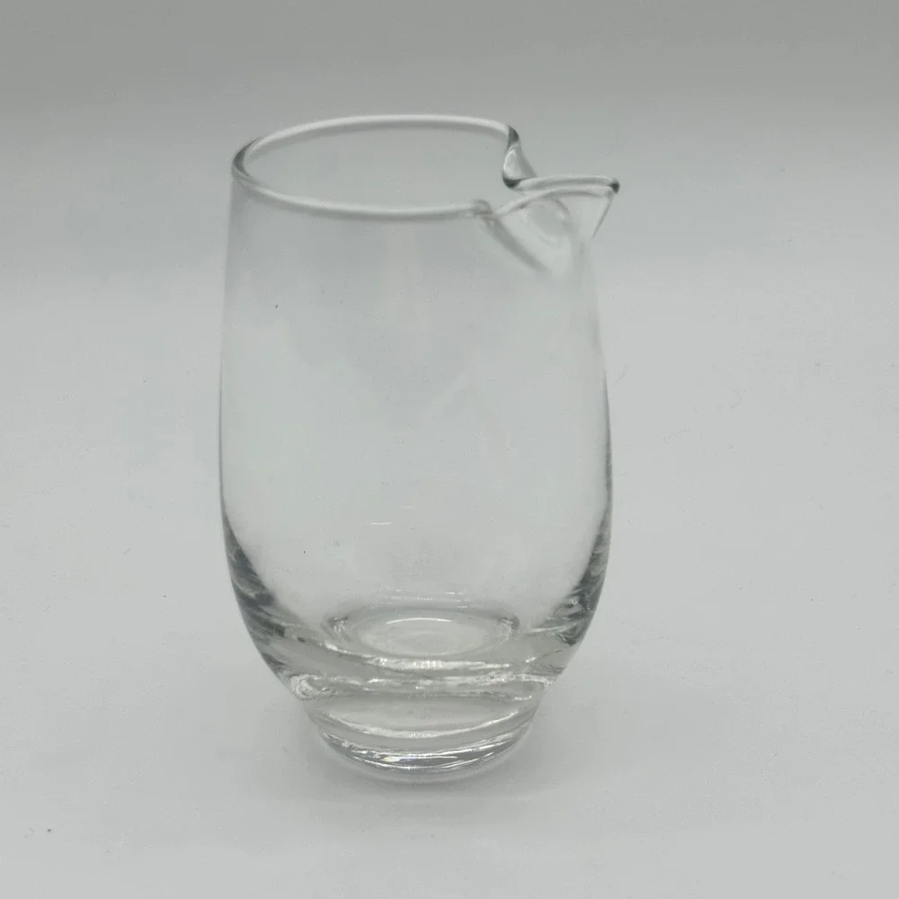 Glass Pitcher / Large Creamer Pinched Spout Weighted Base Bar or Juice MCM‎
